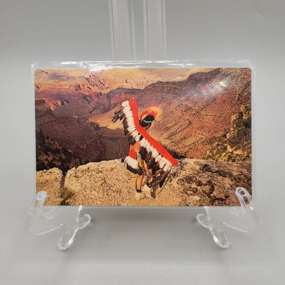 1940s Post Card Grand Canyon National Park Arizona Eagle Dancer Mile Deep - Picture 1 of 4